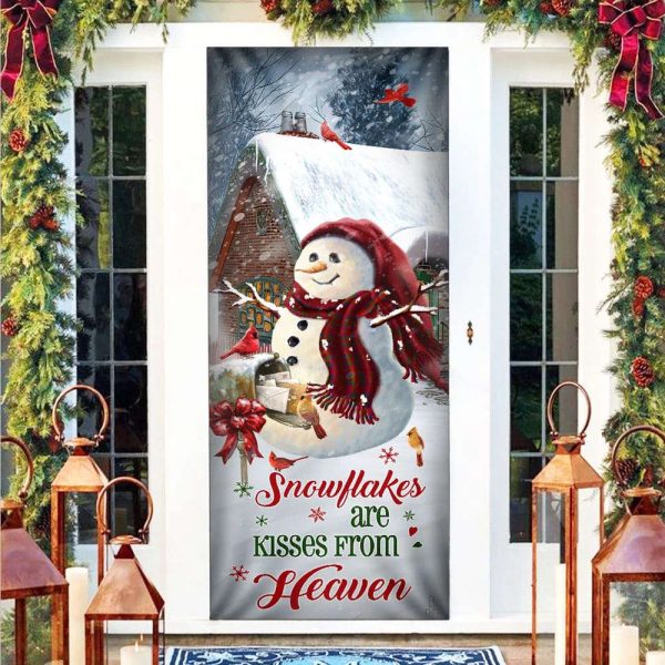 Christmas Door Cover Snowflakes Are Kisses From Heaven, Gift For Christmas