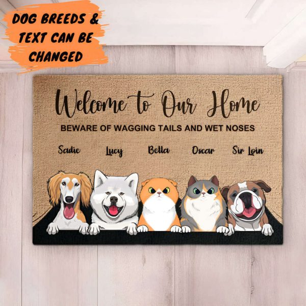 Dog And Cat Doormat, Personalized Custom Doormat, Christmas Gift For Pet Lovers