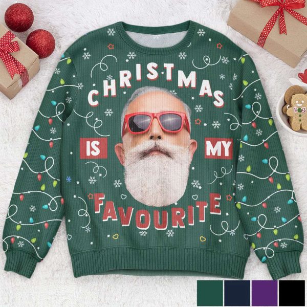 Christmas Is My Favourite Led Light, Personalized Photo Ugly Sweater, For Men And Women