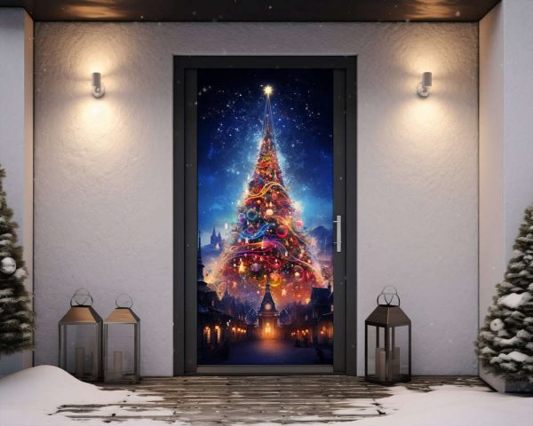 Christmas Theme For Front Door Cover – Christmas Door Covers – Gift For Family