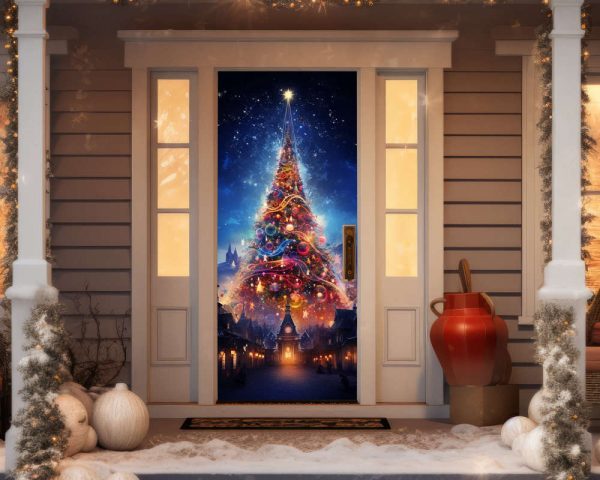 Christmas Theme For Front Door Cover – Christmas Door Covers – Gift For Family