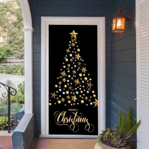 christmas tree door banner decor holiday front door cover christmas vinyl murals outdoor golden christmas tree banner decorations ns3050 1.jpeg