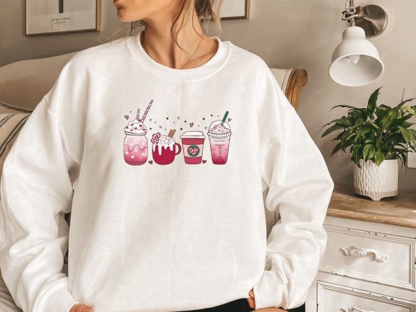 Coffee Sweatshirt, Valentine Sweatshirt, Couple Sweatshirt, Sweatshirt For Women