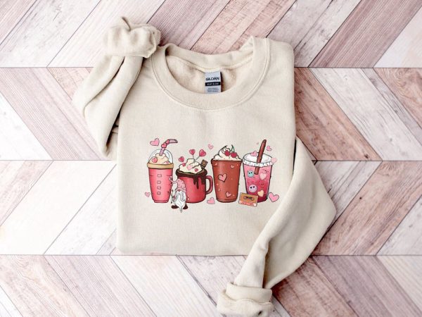 Coffee Sweatshirt, Valentines Day Sweatshirt, Couple Sweatshirt, Valentine Gift For Women