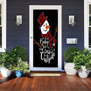 Cold Outside Snowman Door Cover –…