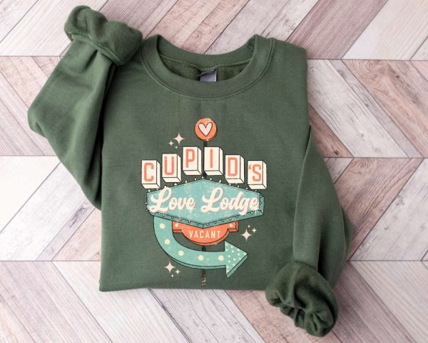Cupid’s Love Lodge Vacant Sweatshirt, Valentine’s Day Sweatshirt, Gift For Women