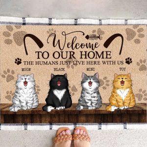custom cat welcome mat personalized cat doormat funny cat lovers gift housewarming gift front doormat welcome doormat new home gifts 1.jpeg