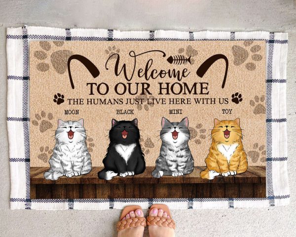 Cat Doormat, Custom Cat Welcome Mat, Personalized Cat Doormat, For Cat Lovers Gift