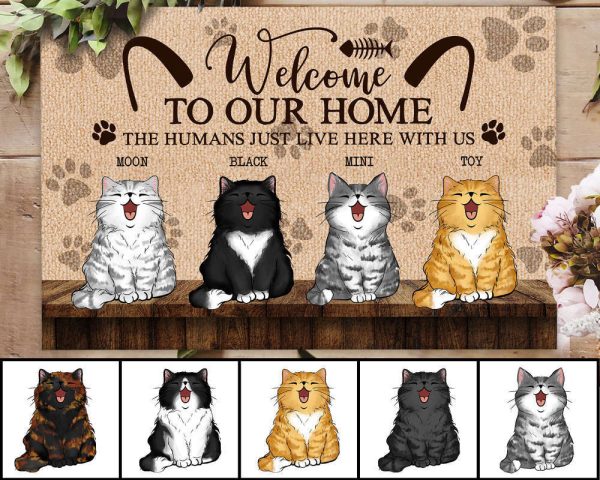 Cat Doormat, Custom Cat Welcome Mat, Personalized Cat Doormat, For Cat Lovers Gift