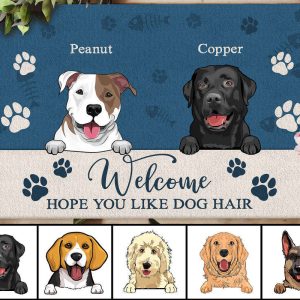 Custom Dog Doormat, Personalized Dog Welcome…