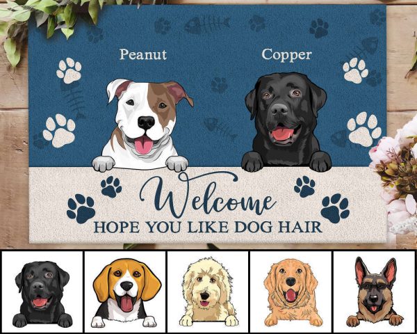 Custom Dog Doormat, Personalized Dog Welcome Mat, Dog Mom Gift For Home Decor