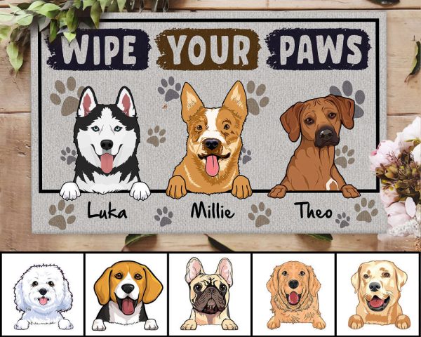 Dog Doormat, Personalized Dog Welcome Mat – Xmas Welcome Mats – Gift For Dog Lovers