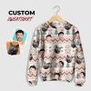 Custom Face Sweater, Personalized Family Photo Ugly Sweatshirt Pattern For Family