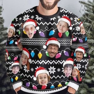 custom faces funny christmas lights personalized ugly sweater for men and women 3.jpeg