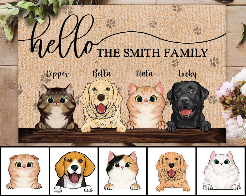 Personalized Dog Photo Welcome Mat, Custom Dog Doormat, For Dog Lover Gifts  - Furlidays