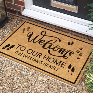 custom welcome doormat family name doormat housewarming gift realtor gift personalized doormat welcome mat family gift coir doormat 1.jpg