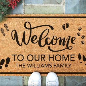 custom welcome doormat family name doormat housewarming gift realtor gift personalized doormat welcome mat family gift coir doormat.jpg