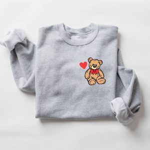cute bear valentine sweatshirt girls valentine sweatshirt gift for women 4.jpeg