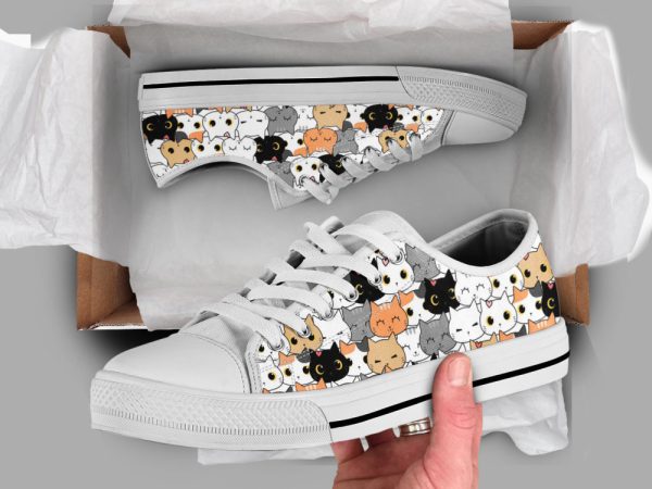 Cute Cats Shoes, Cat Sneakers, Casual Shoes, Low Top Shoes For Cat Owner