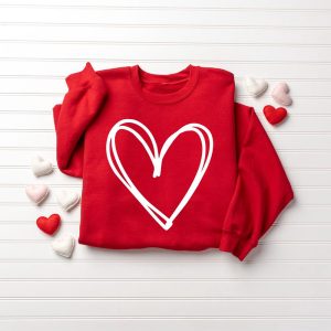 cute heart sweatshirt valentine sweatshirt drawn heart love sweatshirt gift for lover 2.jpeg