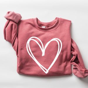 cute heart sweatshirt valentine sweatshirt drawn heart love sweatshirt gift for lover 3.jpeg