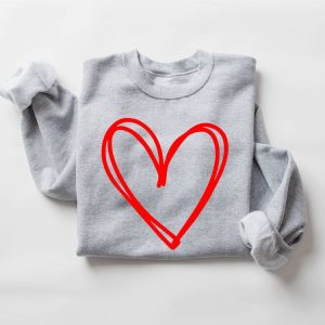 cute heart sweatshirt valentine sweatshirt drawn heart love sweatshirt gift for lover 4.jpeg