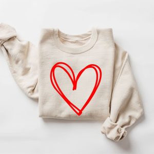 cute heart sweatshirt valentine sweatshirt drawn heart love sweatshirt gift for lover 5.jpeg
