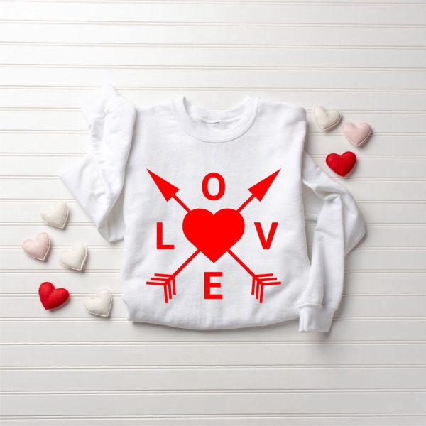 Cute Love Heart Sweatshirt, Valentines Sweatshirt, Valentines Day, Gift For Women