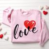 Cute Love Sweatshirt, Valentines Heart Sweatshirt, Women Valentine Gift