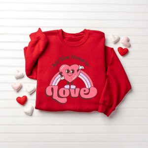 cute valentines day sweatshirt retro love sweatshirt hearts sweatshirt gift for lover 2.jpeg