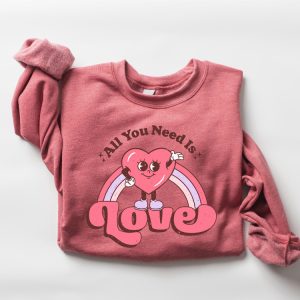 cute valentines day sweatshirt retro love sweatshirt hearts sweatshirt gift for lover 5.jpeg