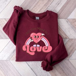 cute valentines day sweatshirt retro love sweatshirt hearts sweatshirt gift for lover 7.jpeg