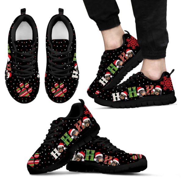 Dachshund Dog Christmas Lover Shoes Santa Ho Ho Ho Sneakers Walking Running Lightweight Casual Shoes For Pet Lover