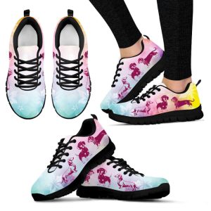 dachshund dog lover shoes flower white sneakers walking running lightweight casual shoes for pet lover 1.jpeg