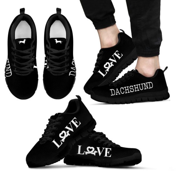 Dachshund Dog Lover Shoes Love Black Sneakers Walking Running Lightweight Casual Shoes For Pet Lover