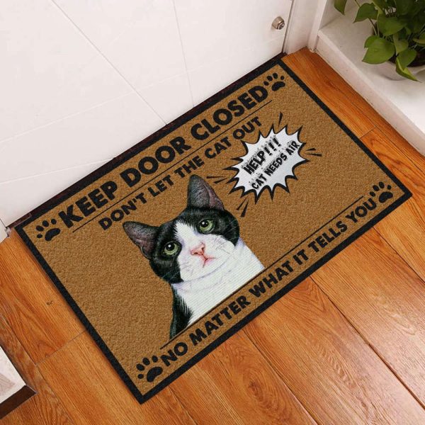 Do Not Let The Cat Out Doormat, For Cat Lovers, Unique Gifts Doormat