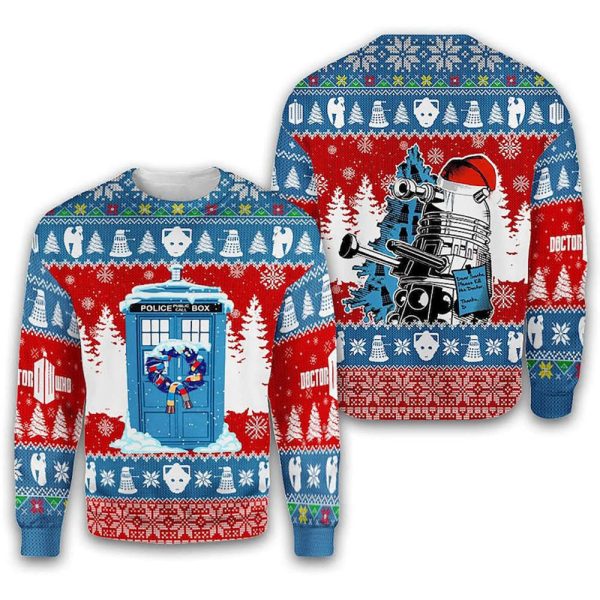 Doctor Who Merry Christmas Ugly Sweater, Perfect Sweater For Christmas