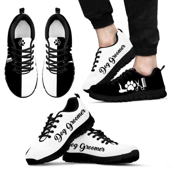 Dog Groomer Shoes Love Black White Sneakers Walking Running Lightweight Casual Shoes For Pet Lover