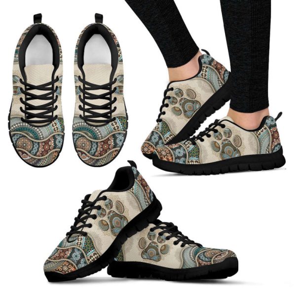 Dog Lover Shoes Vintage Mandala Sneakers Walking Running Lightweight Casual Shoes For Pet Lover