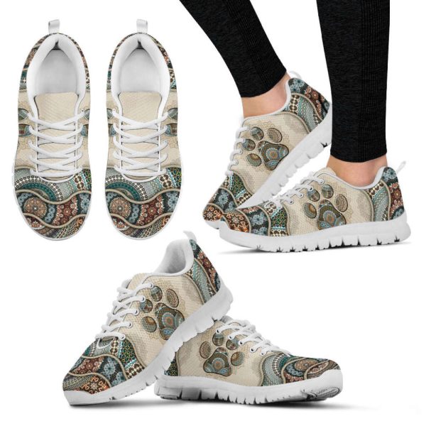 Dog Lover Shoes Vintage Mandala Sneakers Walking Running Lightweight Casual Shoes For Pet Lover