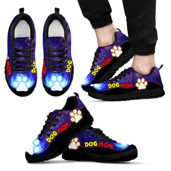 Dog Mom Shoes Bright Galaxy Sneakers Walking Running Lightweight Casual Shoes For Pet Lover