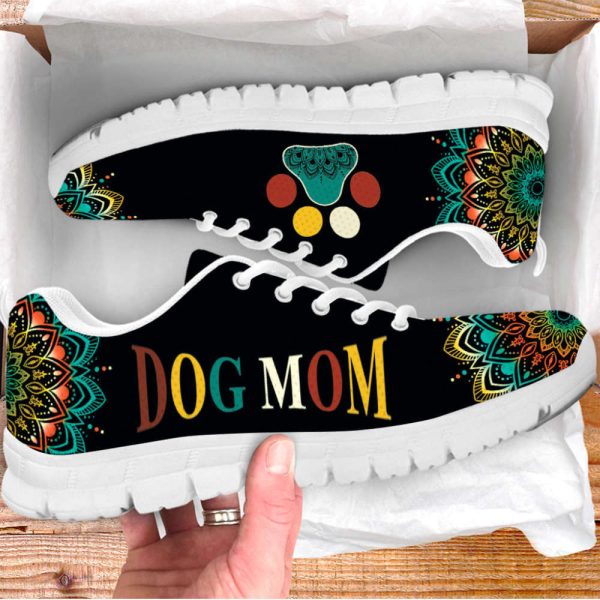 Dog Mom Shoes Geometric Mandala Art Sneakers Walking Running Lightweight Casual Shoes For Pet Lover