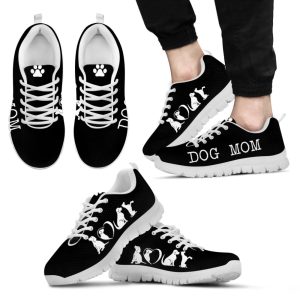 dog mom shoes love black sneakers walking running lightweight casual shoes for pet lover.jpeg