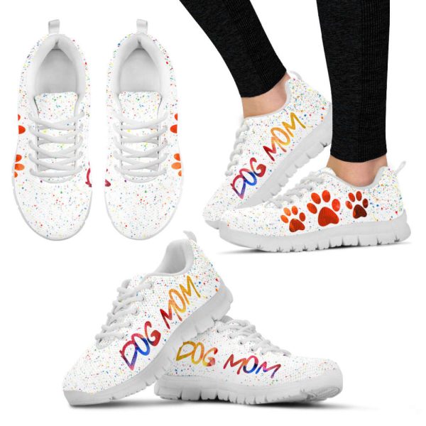 Dog Mom Shoes Splash Color Sneakers Walking Running Lightweight Casual Shoes For Pet Lover