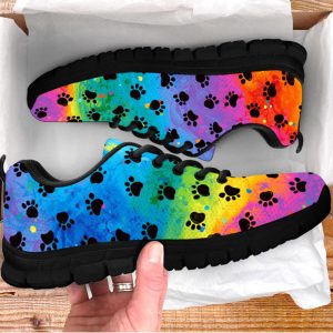 dog paw pattern print shoes colorful sneakers walking running lightweight casual shoes for pet lover 3.jpeg