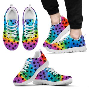 dog paw pattern print shoes colorful sneakers walking running lightweight casual shoes for pet lover.jpeg