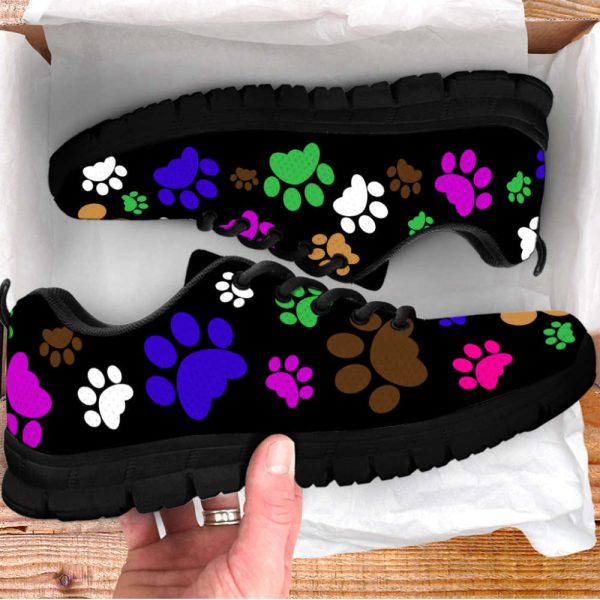 Dog Paw Print Shoes Colorfull Sneakers Walking Running Lightweight Casual Shoes For Pet Lover