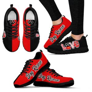 dog rescue shoes love black red sneakers walking running lightweight casual shoes for pet lover 1.jpeg