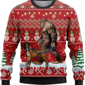 Dog Ugly Christmas Sweater, Bigfoot Crew…