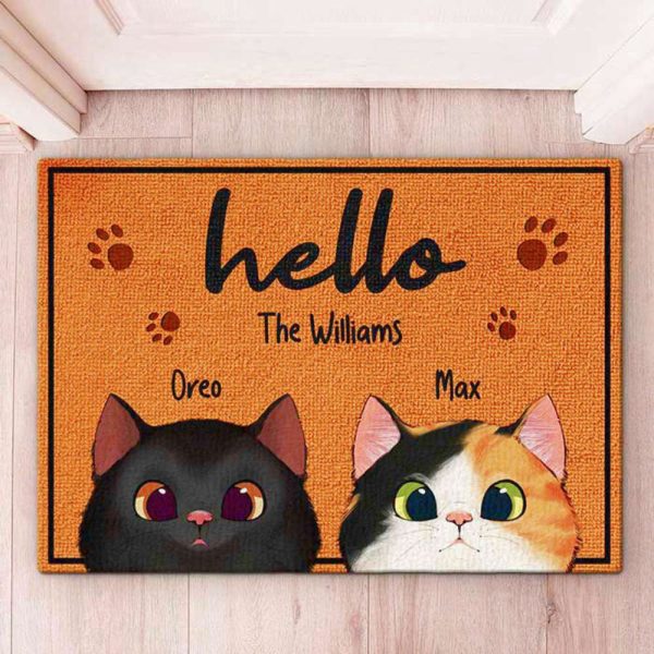 Don’t Let The Cats Out – Funny Personalized Cat Decorative Mat, Doormat